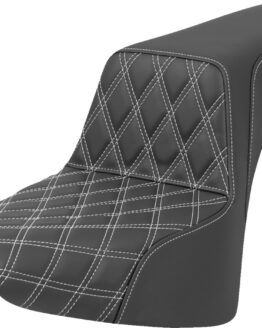 Saddlemen Step-Up Seat Lattice Stitch White For Harley FXBB FXBBS FXST