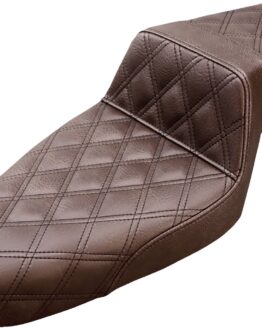 Saddlemen Step-Up Seat Full Lattice Stitch Brown XL For Harley-Davidson