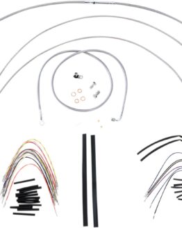 Extended Braided S.S. Control Cable Kit 16" tall bars