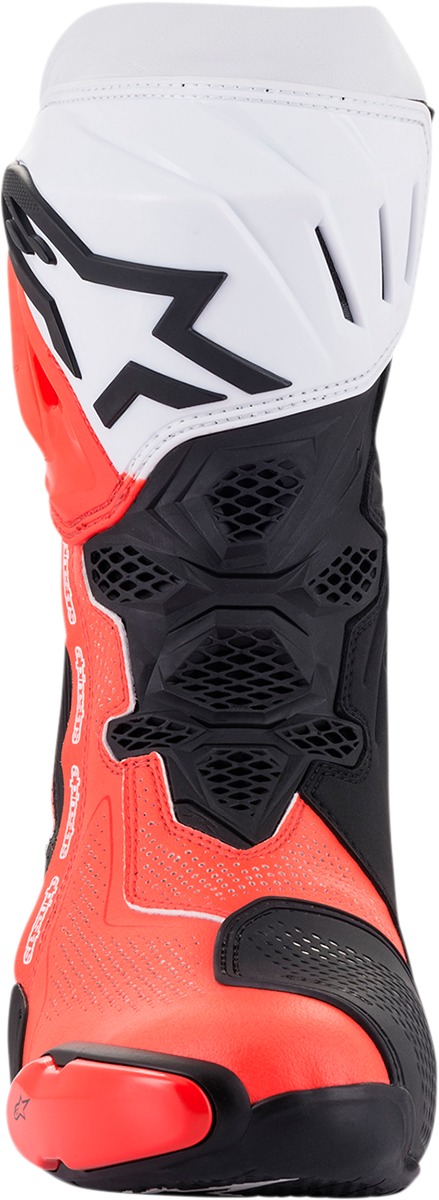 Alpinestars Supertech R Vented Boots Red Fluo White Black Size 6.5 - Image 4