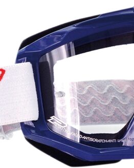 3201 Black / White / Blue Raceline Goggles - Clear Lens