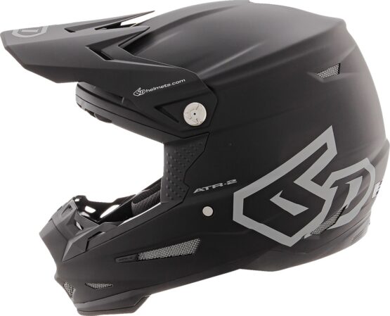 6D ATR-2 Solid MX Helmet Matte Black Small - Image 4