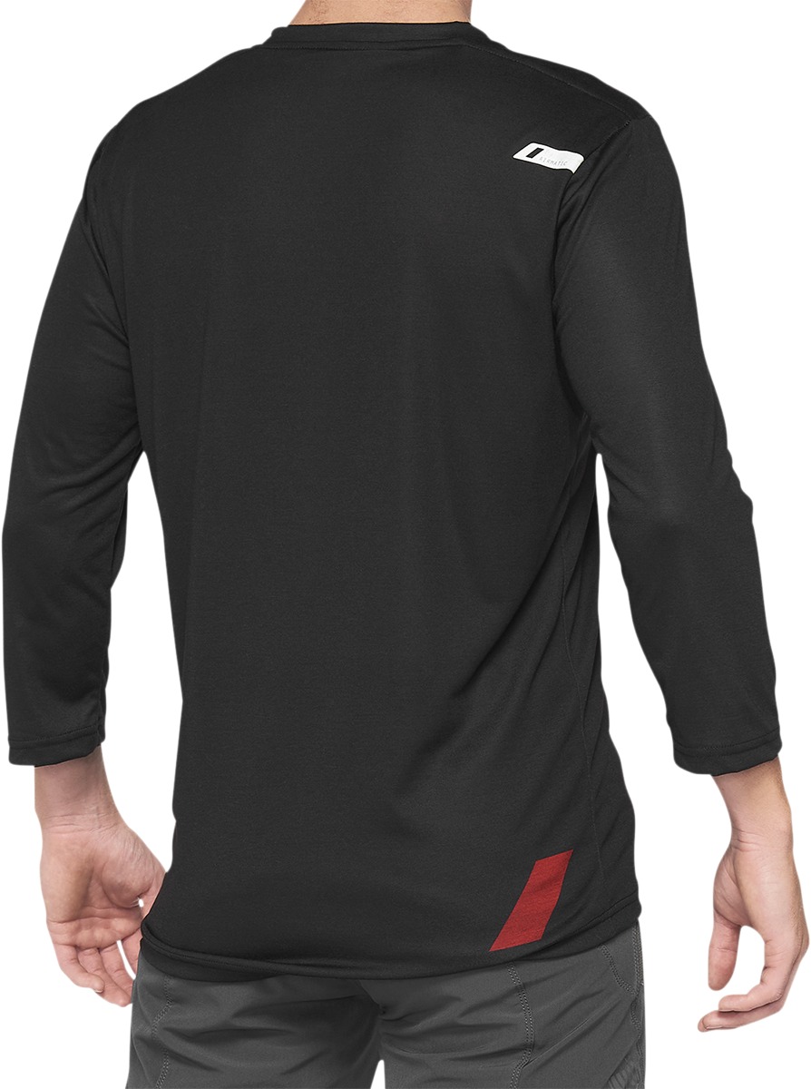 100% Airmatic 3/4 Sleeve Jersey Black/Red Men's XL - Image 3