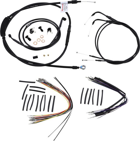 Extended Black Control Cable Kit - 14" tall bars