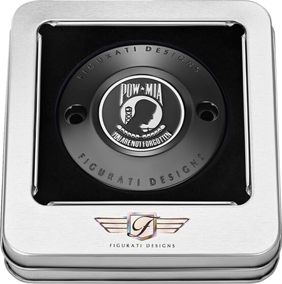 Figurati Designs 2-Hole POW MIA Timing Cover Black For Harley-Davidson - Image 2