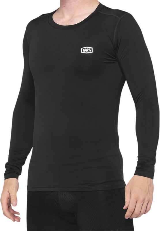 100% Men's Basecamp Long Sleeve Base Layer Black Size S