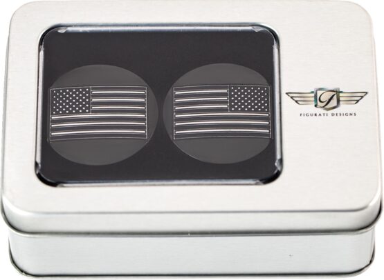 Figurati Designs Swing Arm Covers Black Contrast Cut American Flag Pair - Image 4