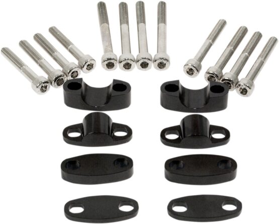 EMGO Aluminum Handlebar Riser Kit 7/8in Black