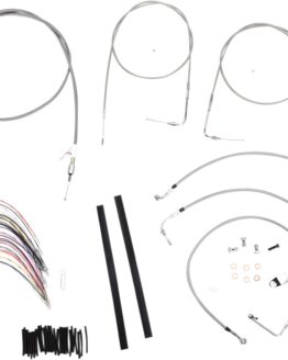Extended Braided S.S. Control Cable Kit for Baggers - 14" tall bars