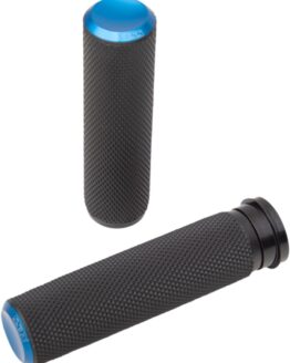 Arlen Ness Knurled Rubber Grips Blue FBW