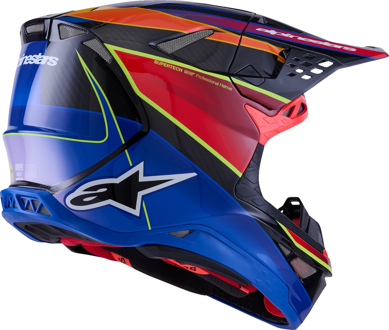Alpinestars Supertech M10 Era MIPS Helmet Gloss Blue/Red/Yellow Fluo XL - Image 3
