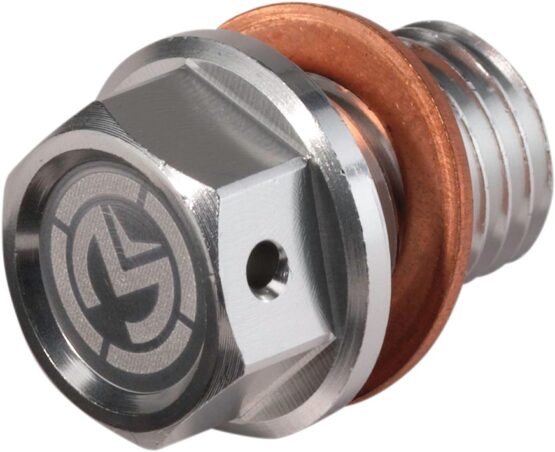 Moose Magnetic Drain Plug M8x1.25x20mm Silver Anodized Aluminum