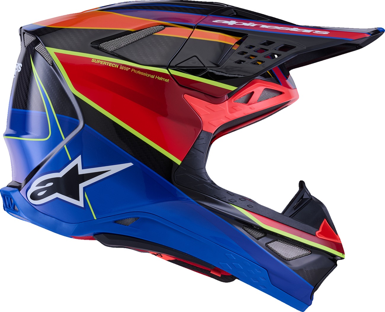 Alpinestars Supertech M10 Era MIPS Helmet Gloss Blue/Red/Yellow Fluo XL - Image 4