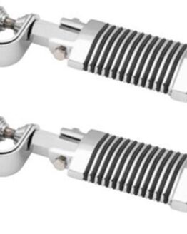 BikeMaster Silver Engine Guard Clamp Foot Pegs - Pair