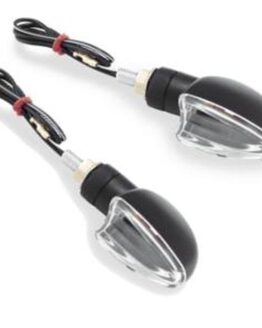 Ultra Small Mini Marker Light V Shaped - Clear Lens - Black Housing