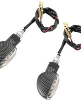 Motorcycle LED Turn Signals - Spade - Carbon Look - Amber L.E.D.