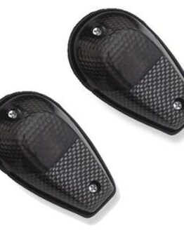 Flush Mount Mini Marker Lights - Smoke Lens Clear Bulb Carbon Look Shell