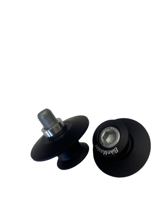BikeMaster M10 Black Swingarm Spools for Kawasaki - Aluminum - Image 2