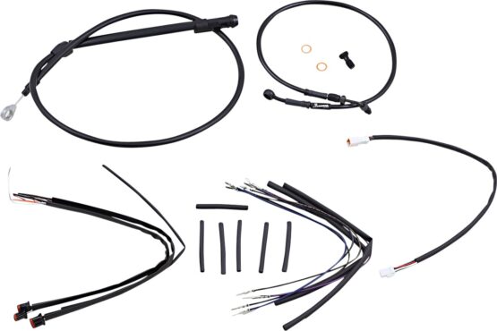 Extended Black Control Cable Kit For 12" T-Bar Handlebars - Image 2
