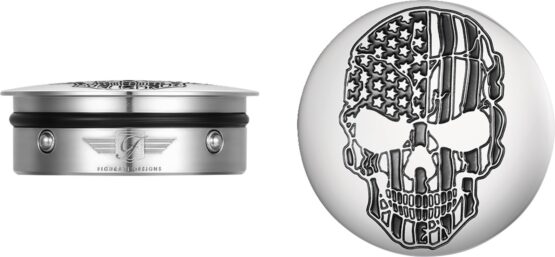 FIGURATI DESIGNS Swing Arm Covers Contrast Cut Skull Harley Touring - Image 3