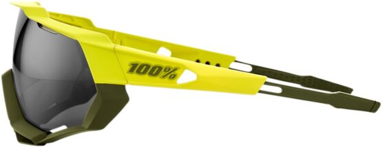 Speedtrap Sunglasses Yellow/Olive/Black w/ Black Mirror Lens - Image 2