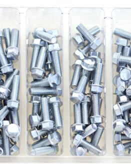M6 8mm Hex Flange Bolt Assortment #1 12mm-25mm - Silver