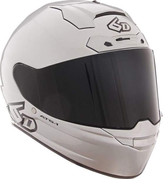 6D ATS-1R Solid Full Face Helmet Gloss Silver Medium - Image 3