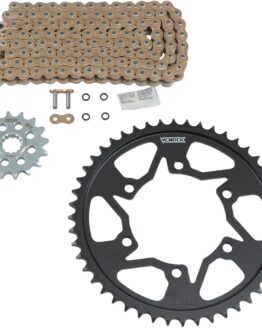 V3 Chain & Sprocket Kit Gold SX Chain 530 16/48 Black Steel