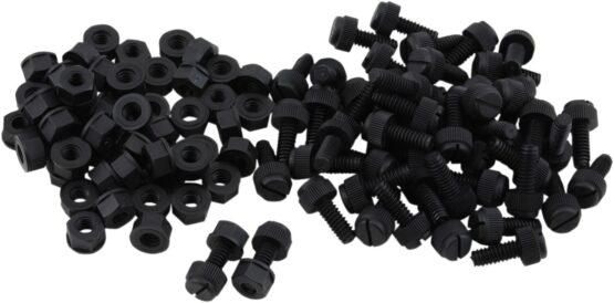 BOLT Nylon License Plate Bolt and Nut Kit 50 Pack Black - Image 3