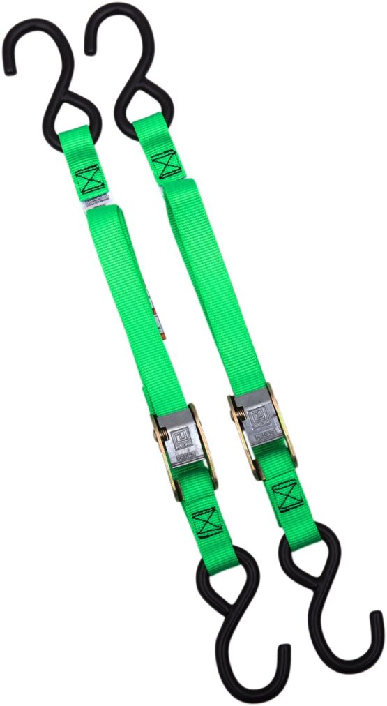 Green Classic Tie-Downs 66"x1" Pair - 1200lbs, Cam Buckle - Image 2