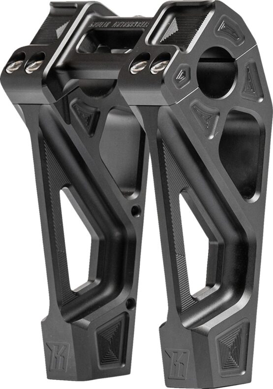 Kodlin Fastback 6in Handlebar Risers with Clamp Black For Harley