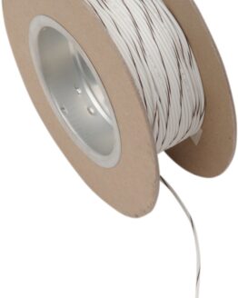 White / Brown 18 Gauge Color Match Primary Wire - 100' Spool