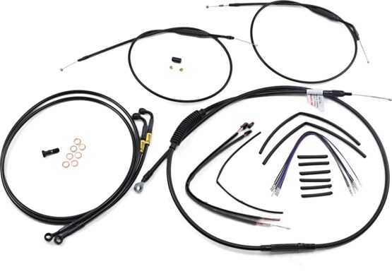 Extended Black Control Cable Kit For 12"  Apehanger Bars
