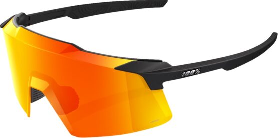 100 Percent Aerocraft Sunglasses Matte Soft Tact Black HiPER Red Mirror