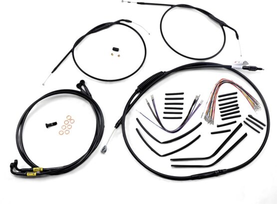 Extended Black Control Cable Kit for 13" Bagger Bars