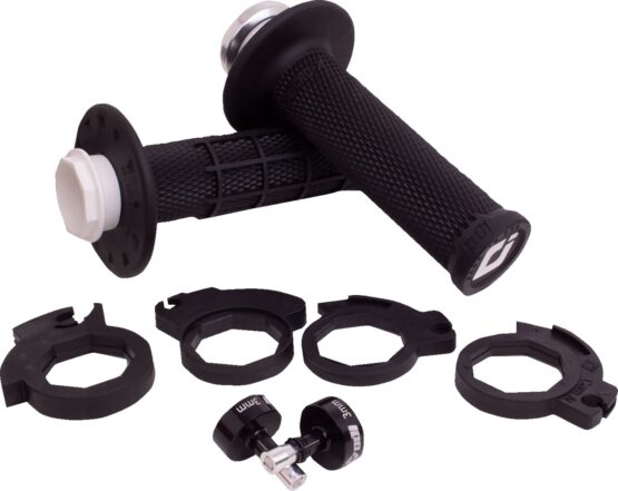 ODI Micro-X Half-Waffle V2 Lock-On Grips Black/Silver - Image 3