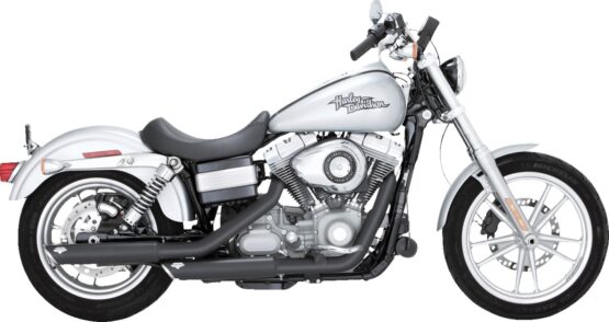 Vance & Hines Twin Slash 3in Black Slip-On Mufflers For Harley Dyna 91-09 - Image 2