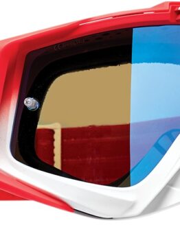 Sniper Pro White / Red Fader Goggles - Blue Dual Lens