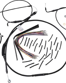 Extended Black Control Cable Kit for 15" Bagger Bars