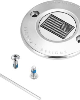 Figurati Designs 2-Hole Timing Cover American Flag Contrast Cut SS For Harley