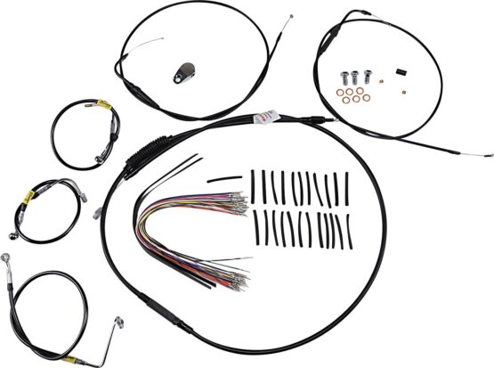Extended Black Control Cable Kit for 12" Gorilla Bars