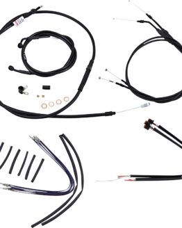 Extended Black Control Cable Kit - Sportsters w/ 16" Tall Apehangers - non-ABS