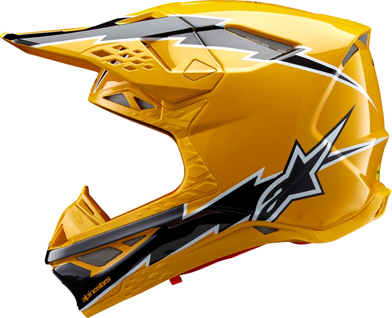Alpinestars Supertech M10 Ampress MIPS Helmet Gloss Black/Yellow XL - Image 4