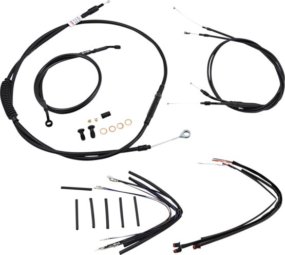 Extended Black Control Cable Kit For 14" T-Bar Handlebars - Image 2