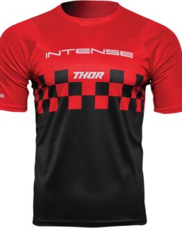 Thor Intense Assist Chex Short-Sleeve Jersey Black/Red Men's Large