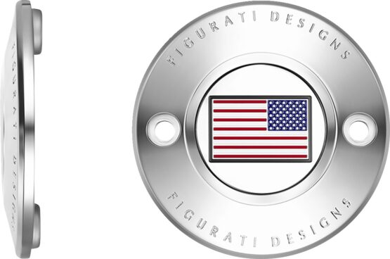 Figurati Designs 2-Hole Stainless Timing Cover American Flag For Harley - Image 3