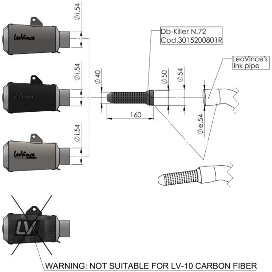 Db Killer For LV10 Mufflers w/ 54mm Inlet - Image 4