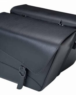 Willie & Max Large Universal Black Jack Compact Slant Motorcycle Saddlebag Set