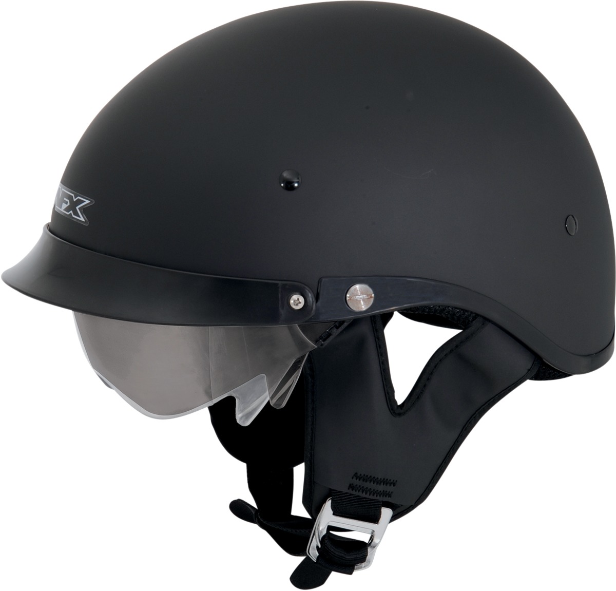 FX-200 Street Half Helmet Matte Black Medium - Image 3