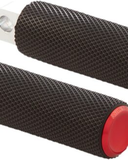 Arlen Ness Knurled Red Passenger Pegs for M8 Softails